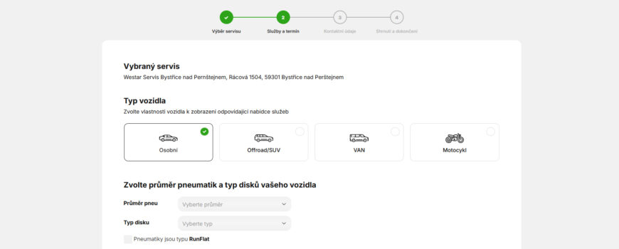 Nově: Online rezervace v pneuservisu