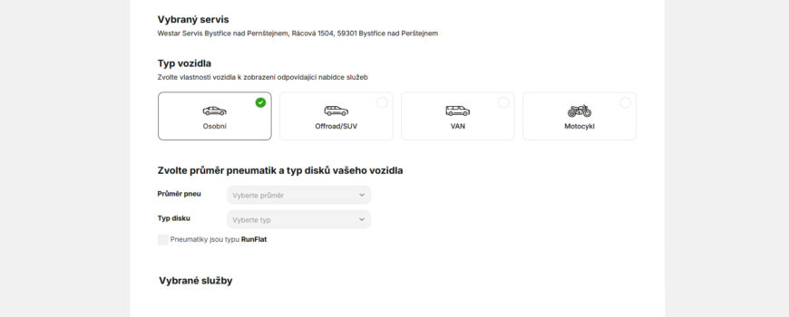 Online rezervace v pneuservisu